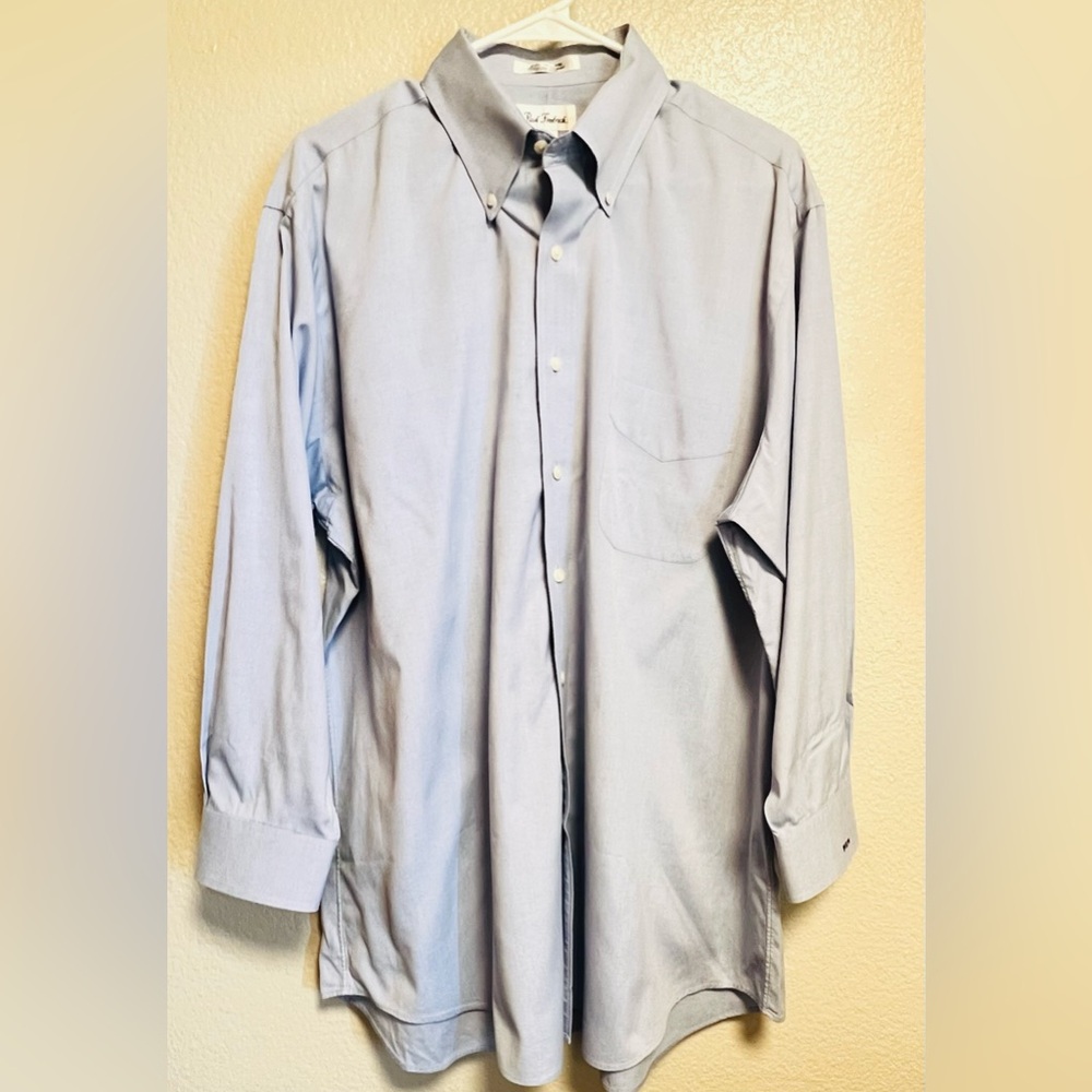 Paul Frederick Men's Light Blue Dress Shirt, Size 17-32